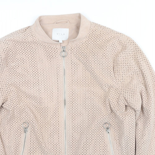 VILA Womens Pink Jacket Size S Zip