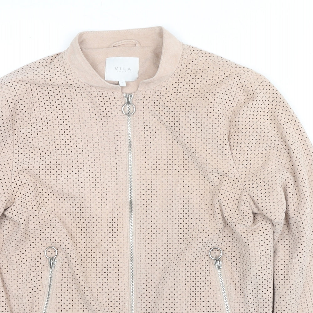 VILA Womens Pink Jacket Size S Zip