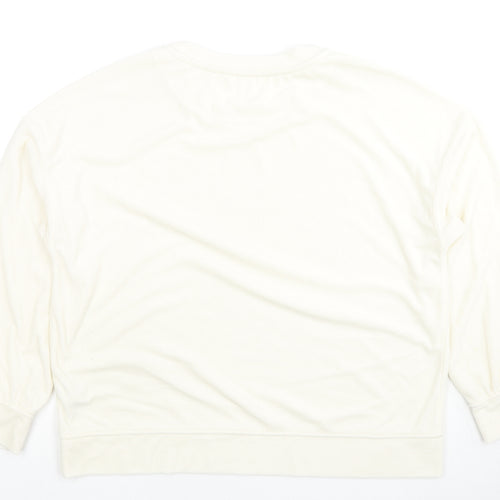 H&M Womens White Polyester Pullover Sweatshirt Size S Pullover