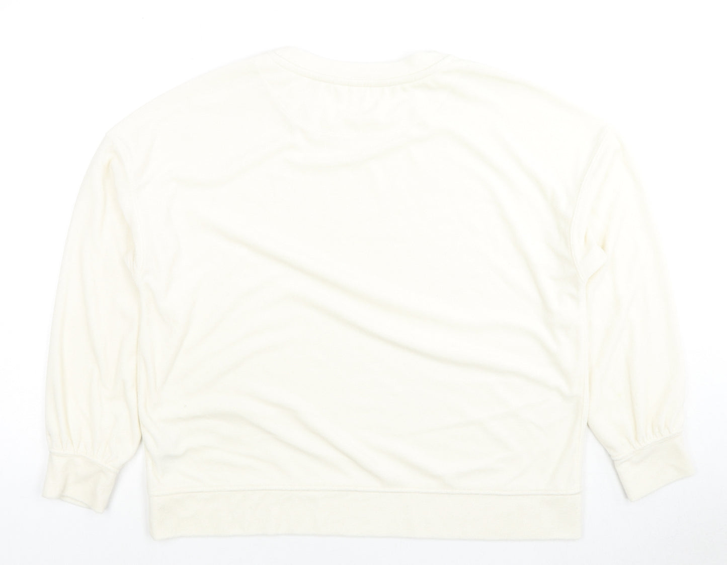 H&M Womens White Polyester Pullover Sweatshirt Size S Pullover