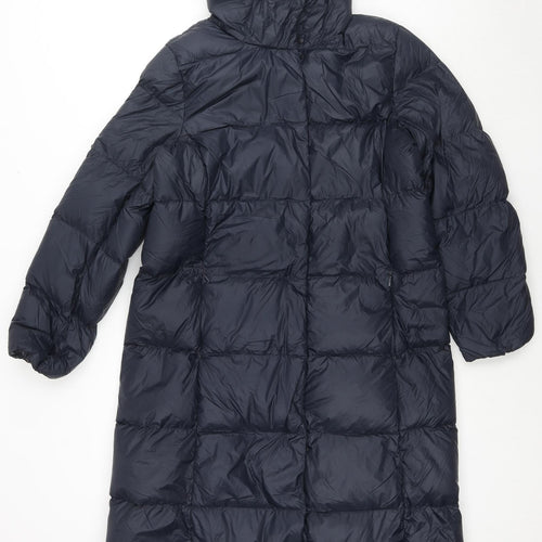 Marks and Spencer Womens Blue Quilted Jacket Size 14 Zip