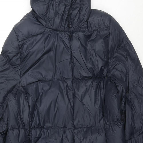 Marks and Spencer Womens Blue Quilted Jacket Size 14 Zip