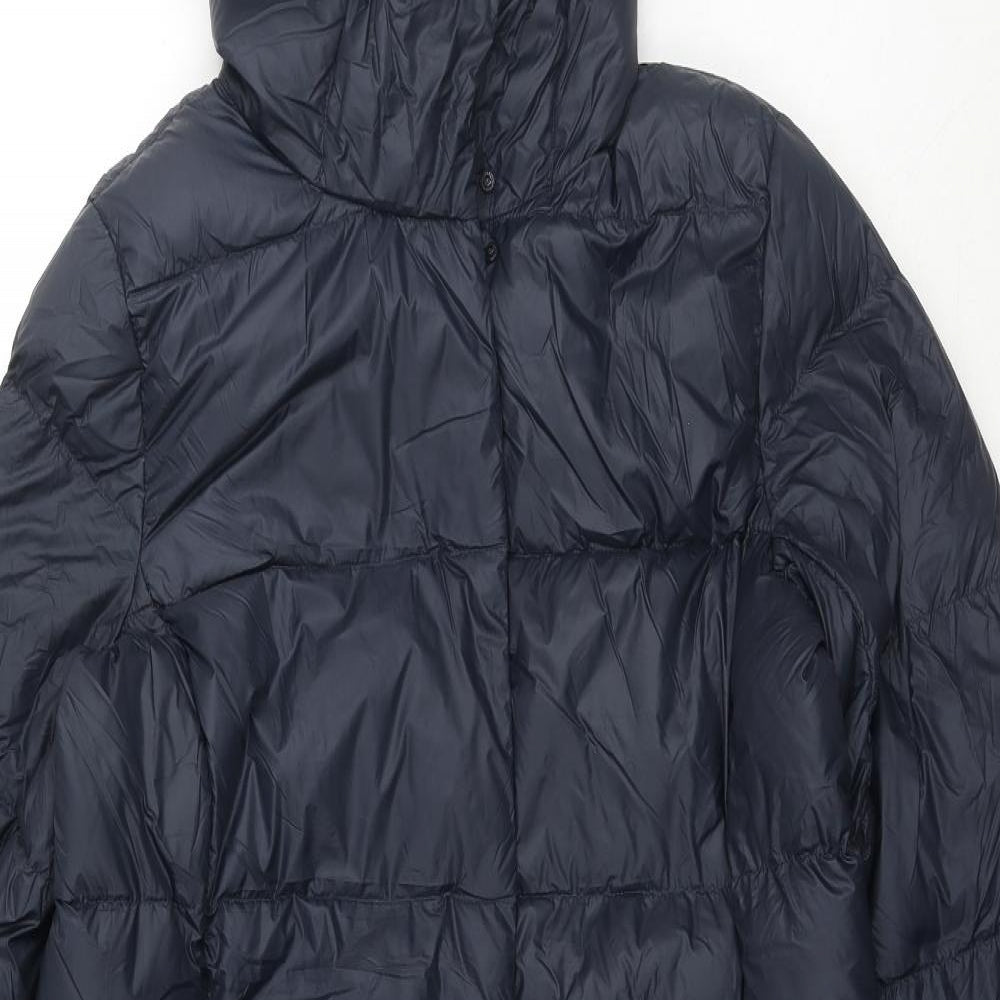 Marks and Spencer Womens Blue Quilted Jacket Size 14 Zip