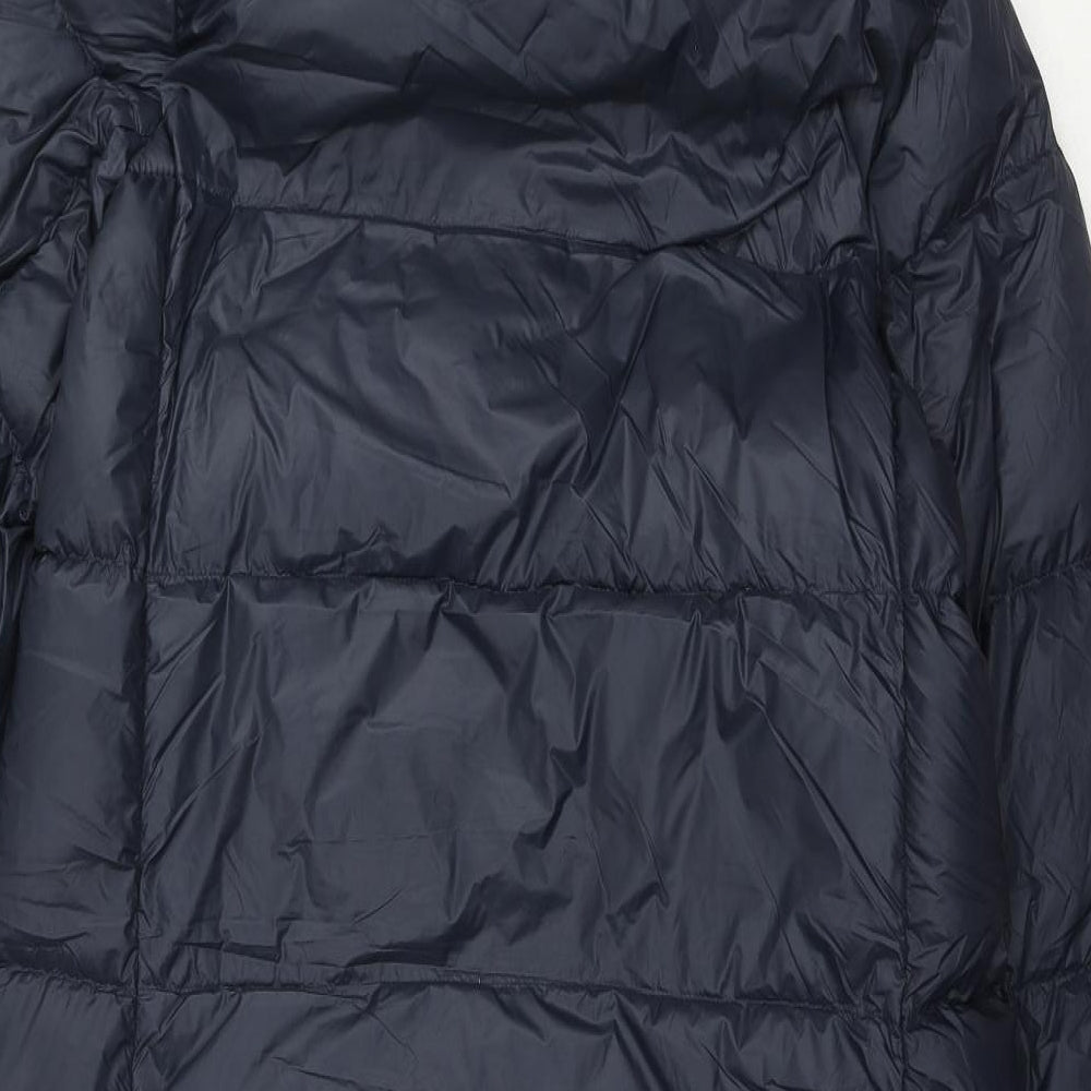 Marks and Spencer Womens Blue Quilted Jacket Size 14 Zip