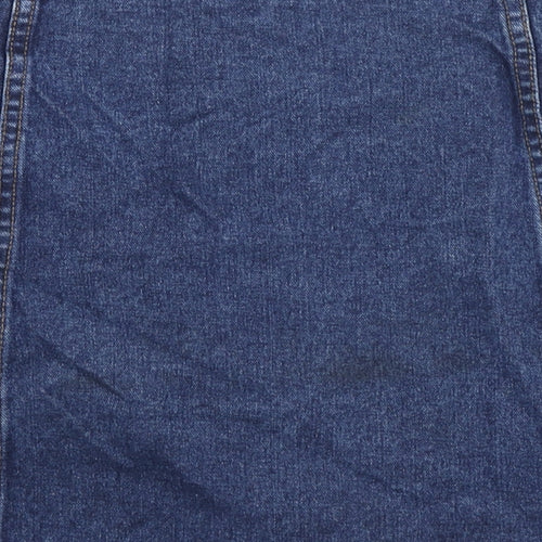 Denim & Co. Womens Blue Cotton A-Line Skirt Size 20 Button
