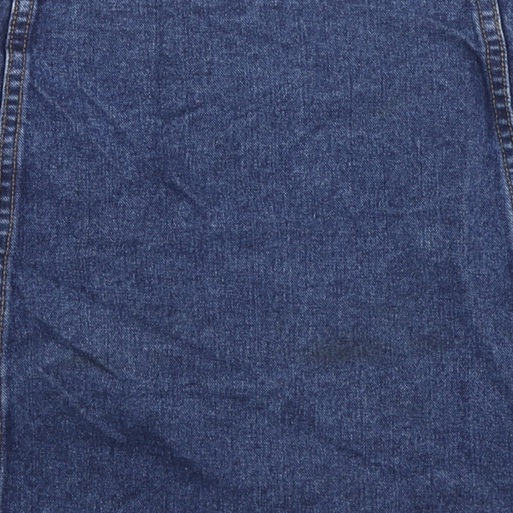 Denim & Co. Womens Blue Cotton A-Line Skirt Size 20 Button