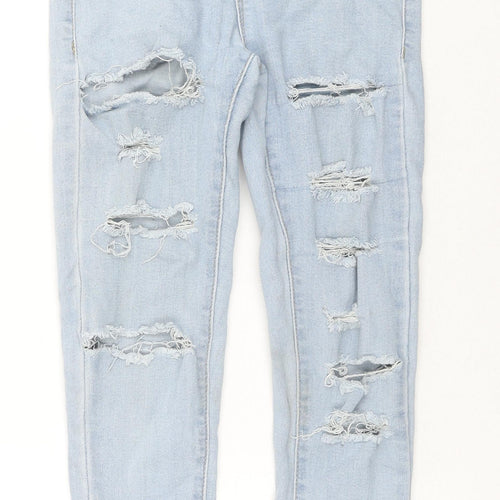PRETTYLITTLETHING Womens Blue Cotton Skinny Jeans Size 6 L26 in Regular Zip