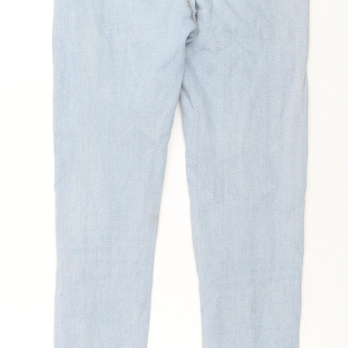 PRETTYLITTLETHING Womens Blue Cotton Skinny Jeans Size 6 L26 in Regular Zip