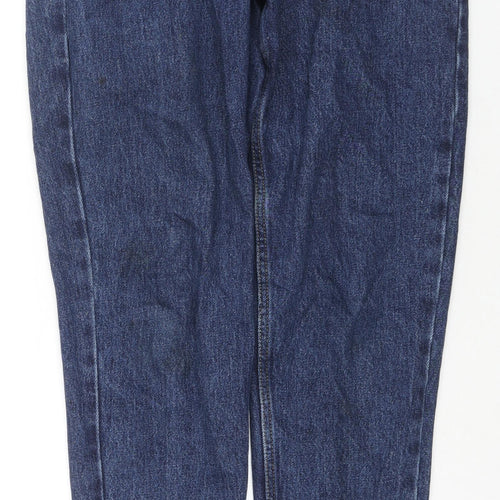 Denim & Co. Womens Blue Cotton Straight Jeans Size 8 L29 in Regular Zip
