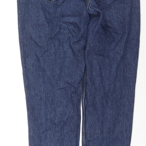 Denim & Co. Womens Blue Cotton Straight Jeans Size 8 L29 in Regular Zip