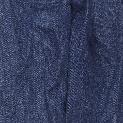 Denim & Co. Womens Blue Cotton Straight Jeans Size 8 L29 in Regular Zip