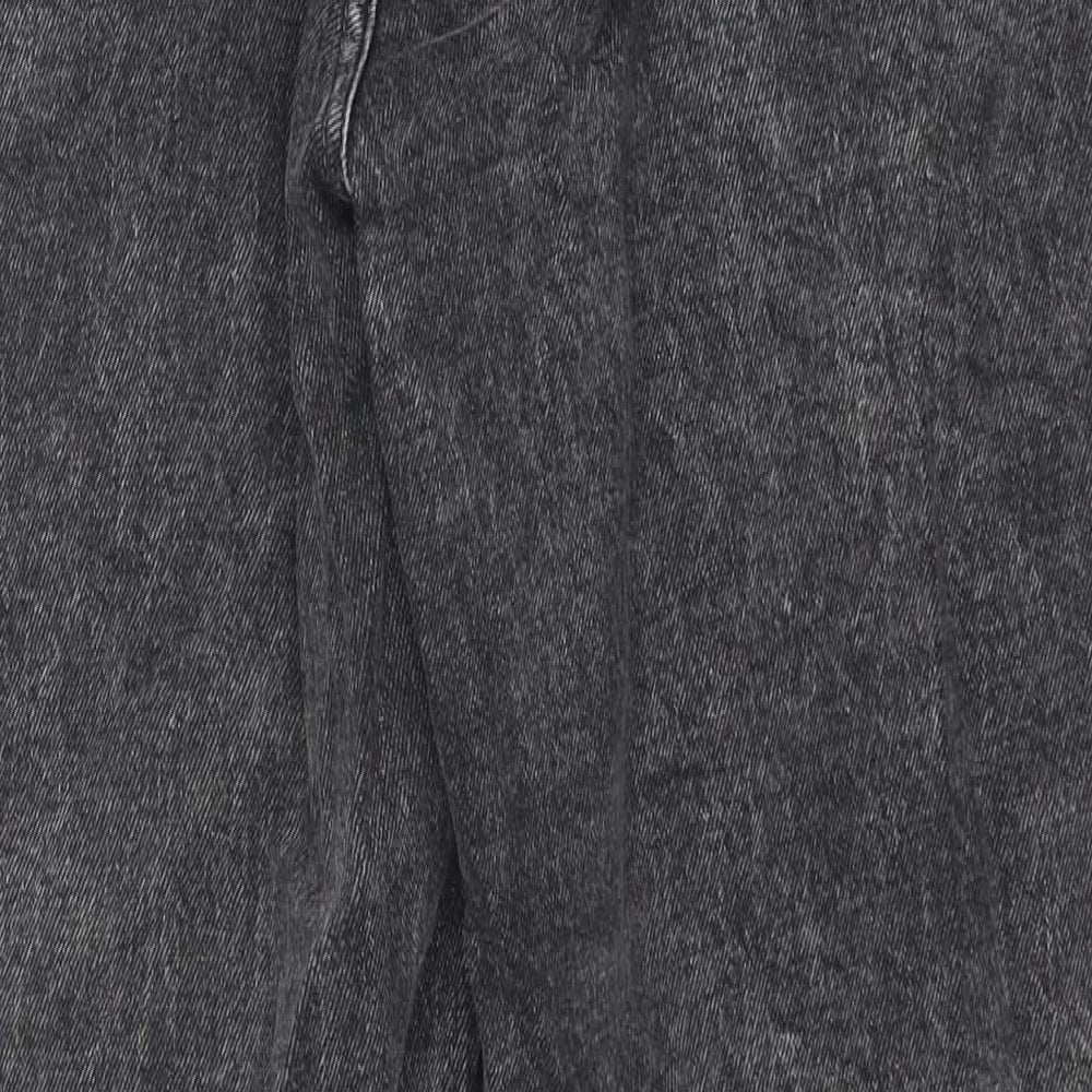 TU Womens Grey Cotton Mom Jeans Size 14 L27 in Regular Zip