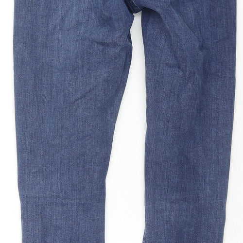 Topshop Womens Blue Cotton Skinny Jeans Size 28 in L30 in Regular Zip