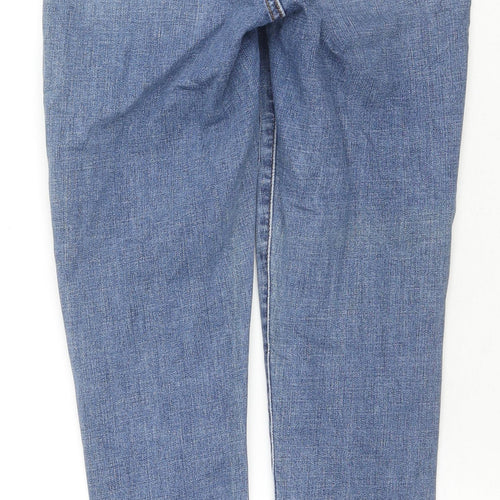 Marks and Spencer Womens Blue Cotton Skinny Jeans Size 8 L26 in Regular Zip