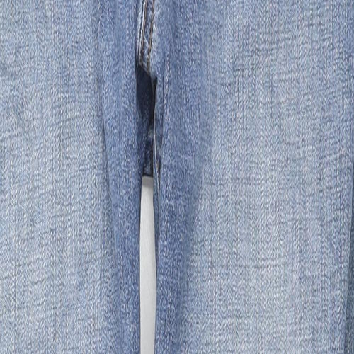 Marks and Spencer Womens Blue Cotton Skinny Jeans Size 8 L26 in Regular Zip
