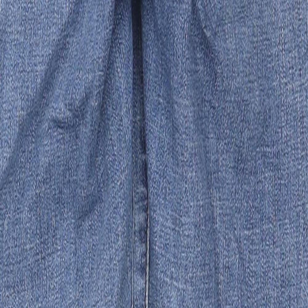 Marks and Spencer Womens Blue Cotton Skinny Jeans Size 8 L26 in Regular Zip