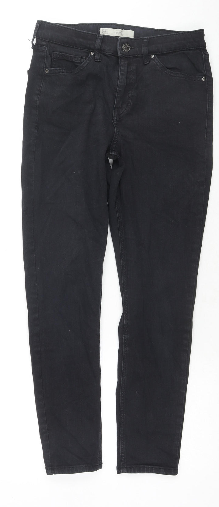 Topshop Womens Black Cotton Skinny Jeans Size 28 in L30 in Regular Zip