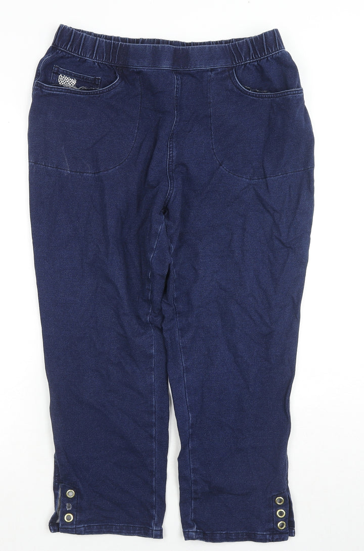 Dream Jeans Womens Blue Cotton Capri Jeans Size M L20 in Regular