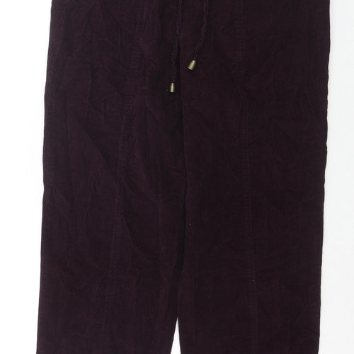EWM Womens Purple Cotton Trousers Size 10 L25 in Regular Drawstring