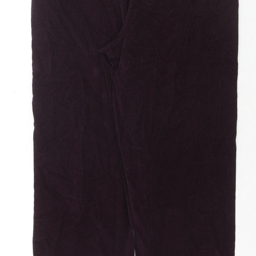 EWM Womens Purple Cotton Trousers Size 10 L25 in Regular Drawstring