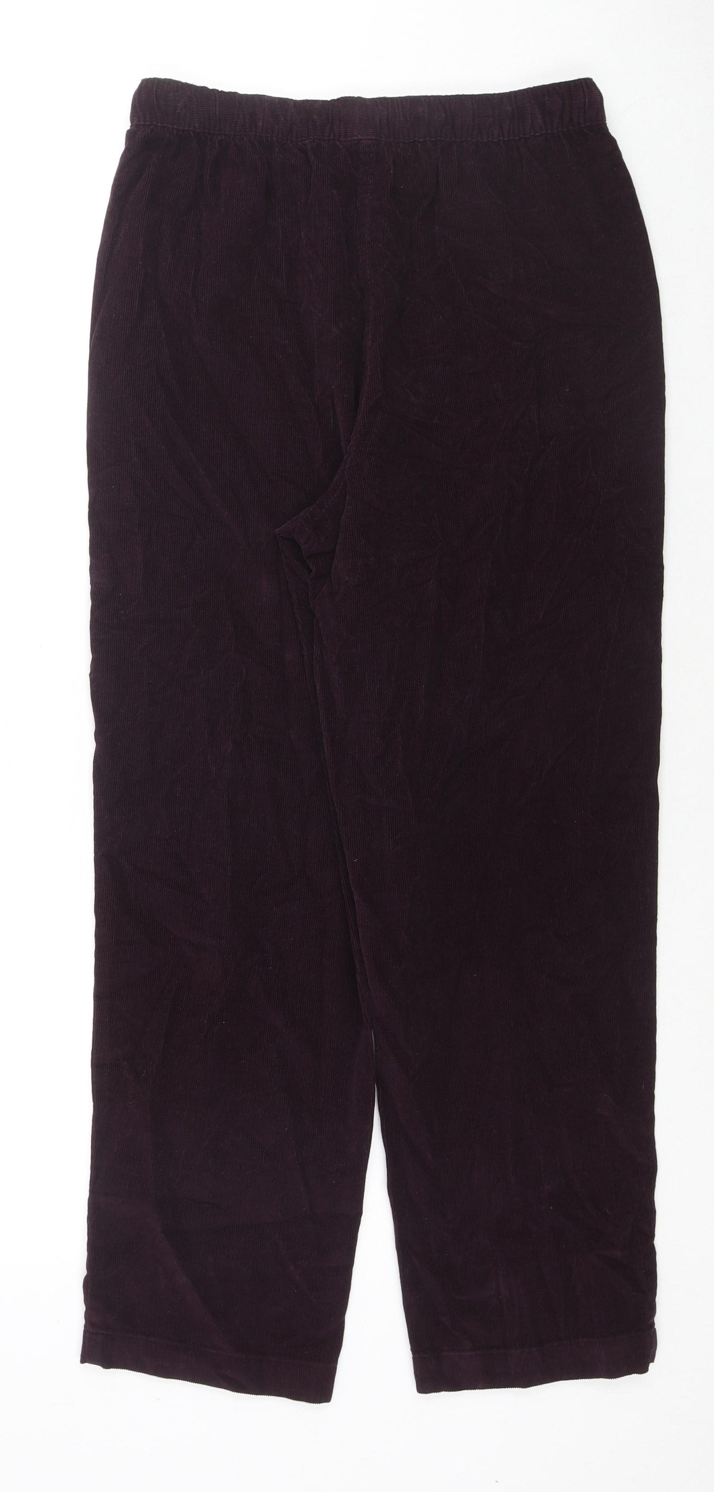EWM Womens Purple Cotton Trousers Size 10 L25 in Regular Drawstring