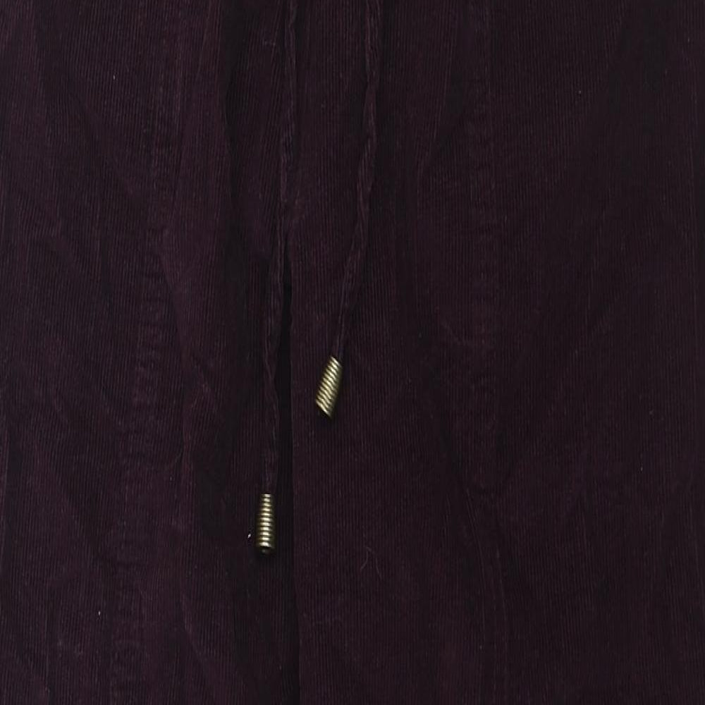 EWM Womens Purple Cotton Trousers Size 10 L25 in Regular Drawstring