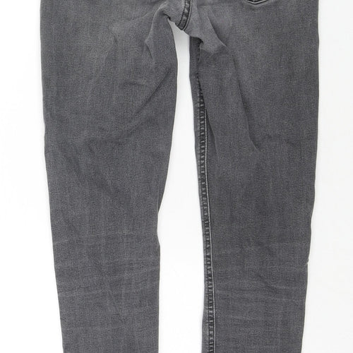 Topshop Womens Grey Cotton Skinny Jeans Size 28 in L32 in Regular Zip