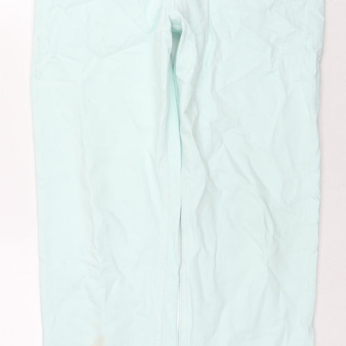 Marks and Spencer Womens Blue Cotton Straight Jeans Size 12 L29 in Regular Zip