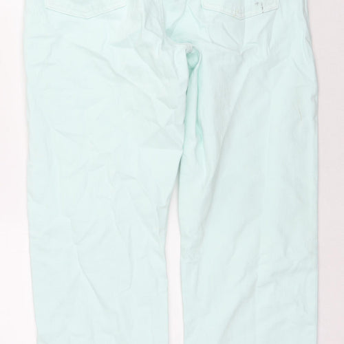 Marks and Spencer Womens Blue Cotton Straight Jeans Size 12 L29 in Regular Zip