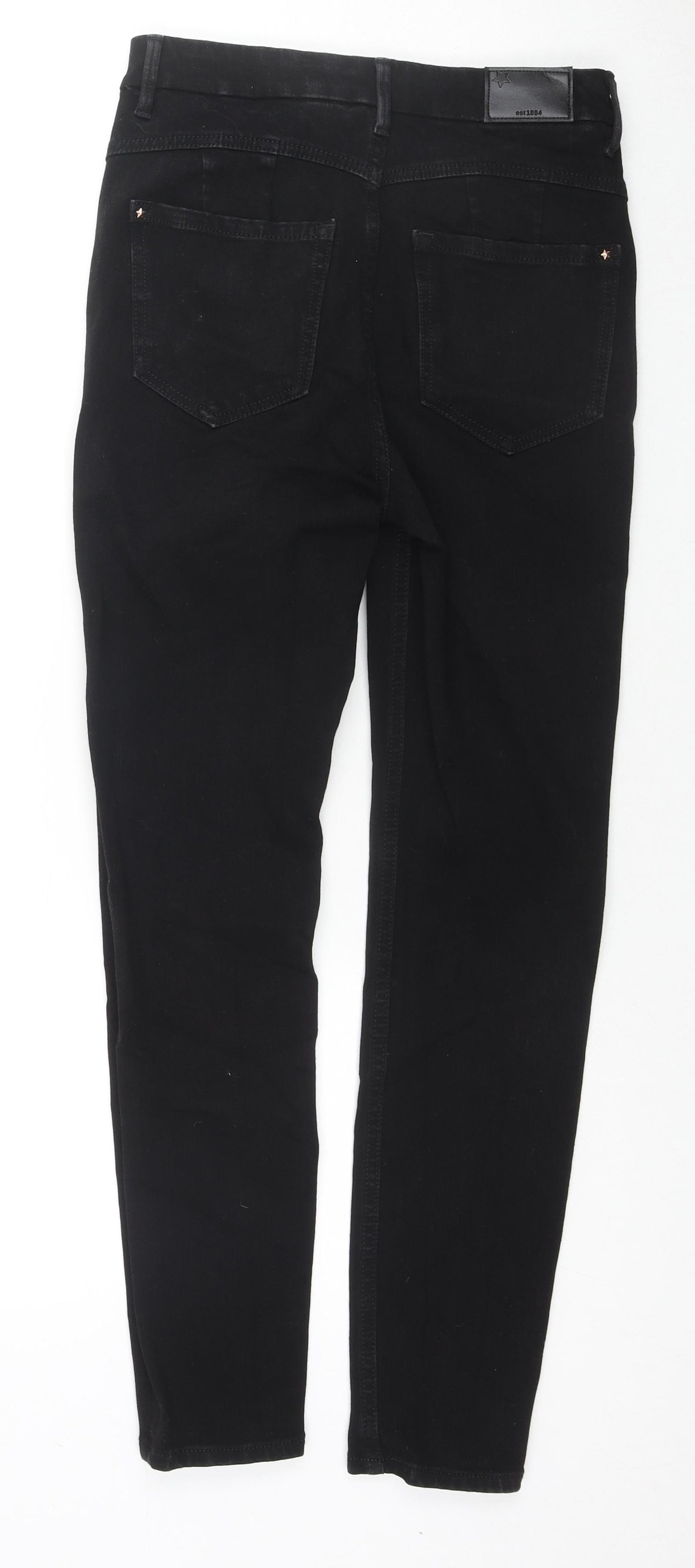 Marks and Spencer Womens Black Cotton Skinny Jeans Size 8 L26 in Regular Zip