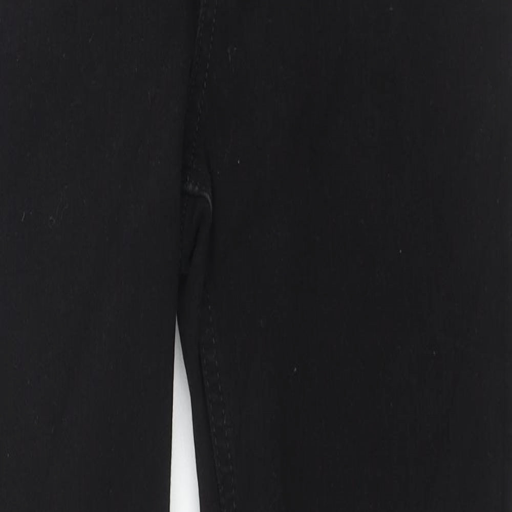 Marks and Spencer Womens Black Cotton Skinny Jeans Size 8 L26 in Regular Zip