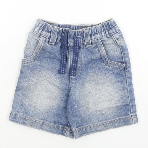 George Girls Blue Cotton Cropped Jeans Size 18-24 Months Zip