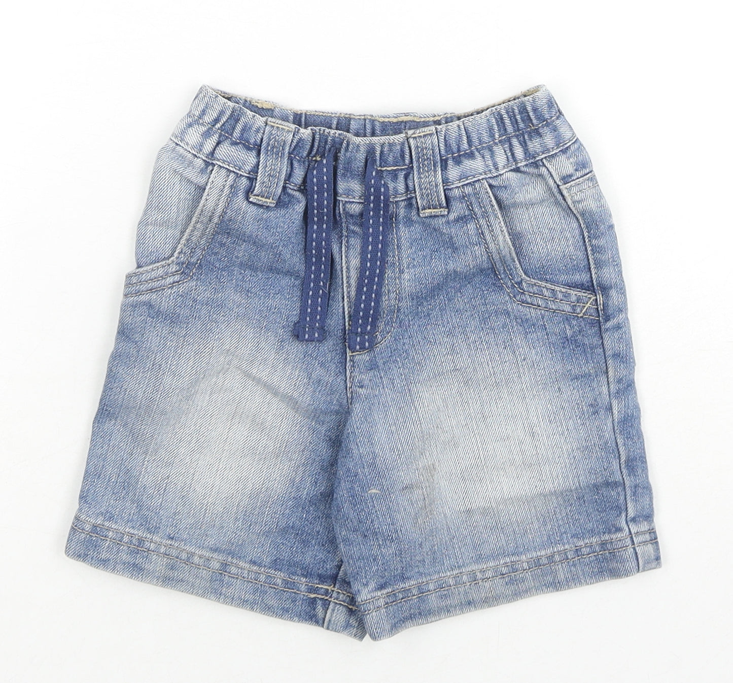 George Girls Blue Cotton Cropped Jeans Size 18-24 Months Zip