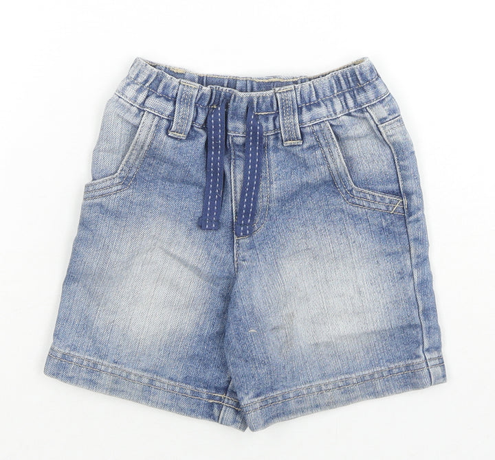George Girls Blue Cotton Cropped Jeans Size 18-24 Months Zip