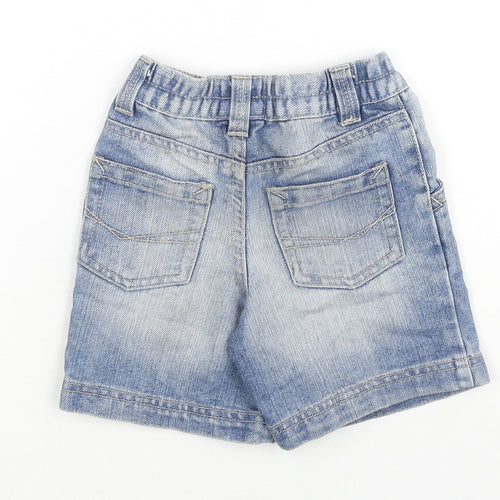 George Girls Blue Cotton Cropped Jeans Size 18-24 Months Zip