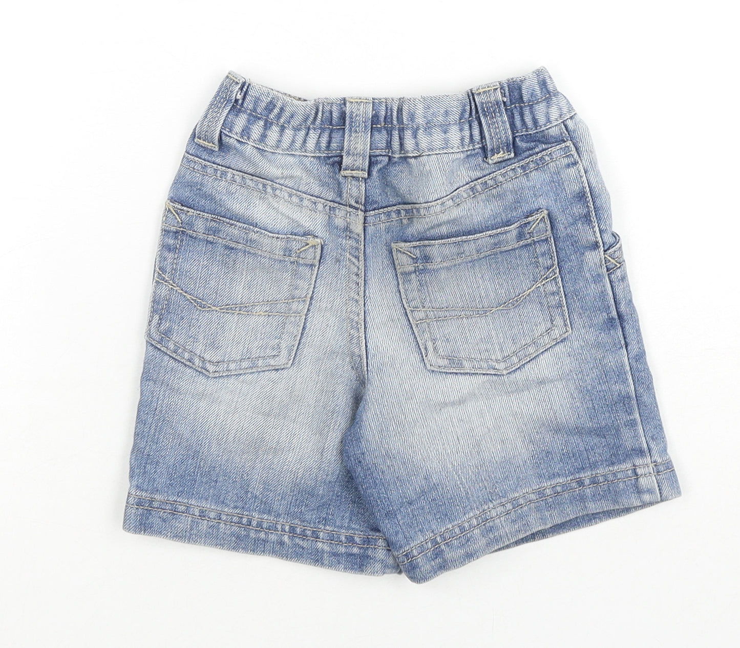 George Girls Blue Cotton Cropped Jeans Size 18-24 Months Zip