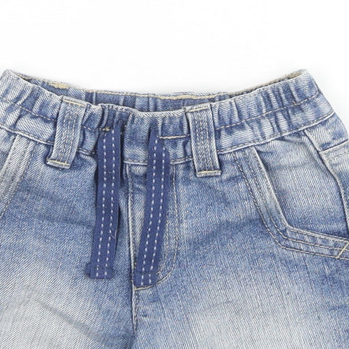 George Girls Blue Cotton Cropped Jeans Size 18-24 Months Zip