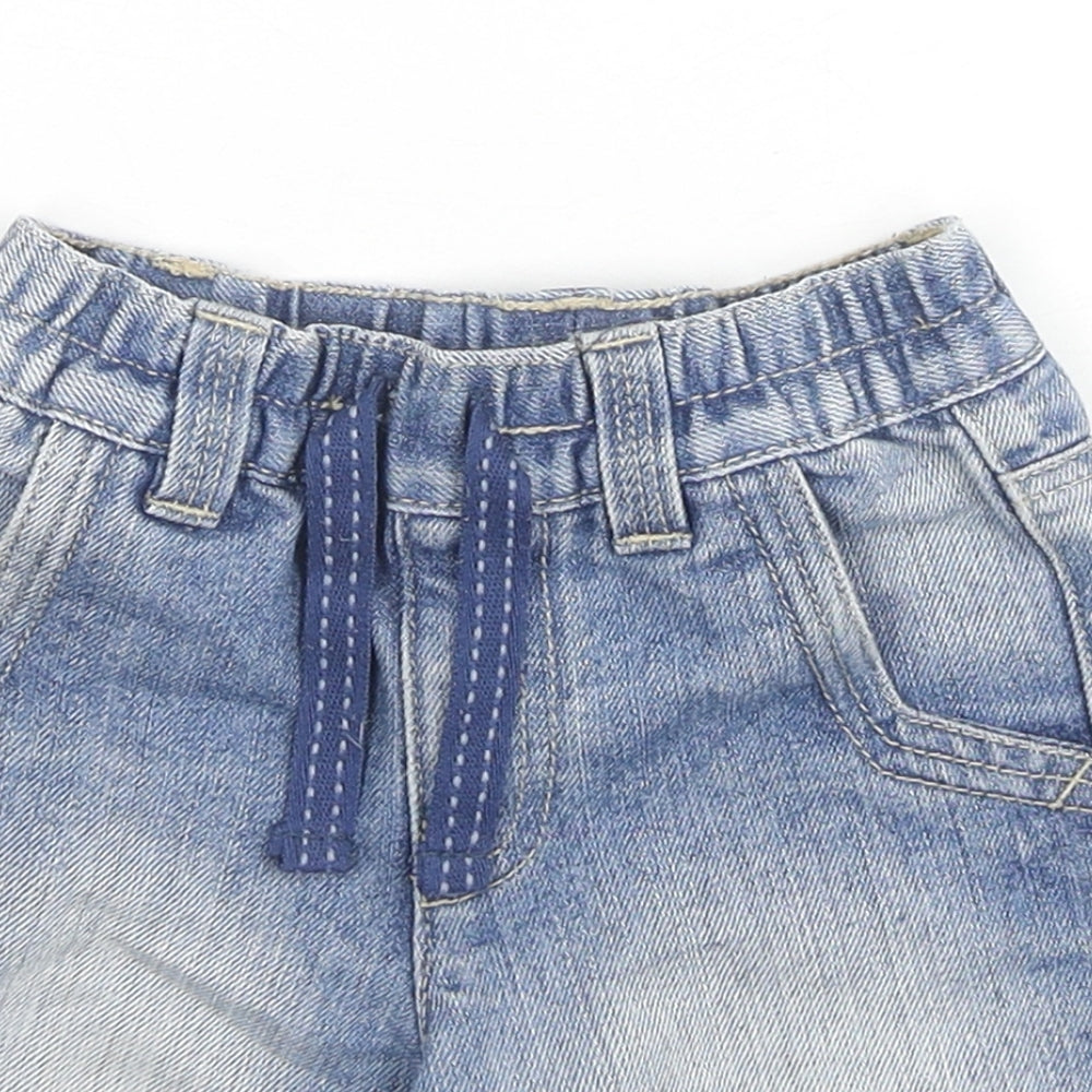 George Girls Blue Cotton Cropped Jeans Size 18-24 Months Zip