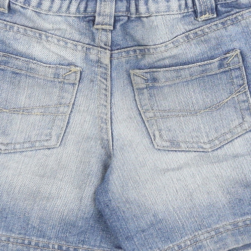 George Girls Blue Cotton Cropped Jeans Size 18-24 Months Zip
