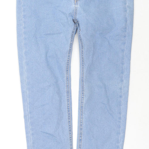 Pull&Bear Womens Blue Cotton Skinny Jeans Size 8 L24 in Regular Zip