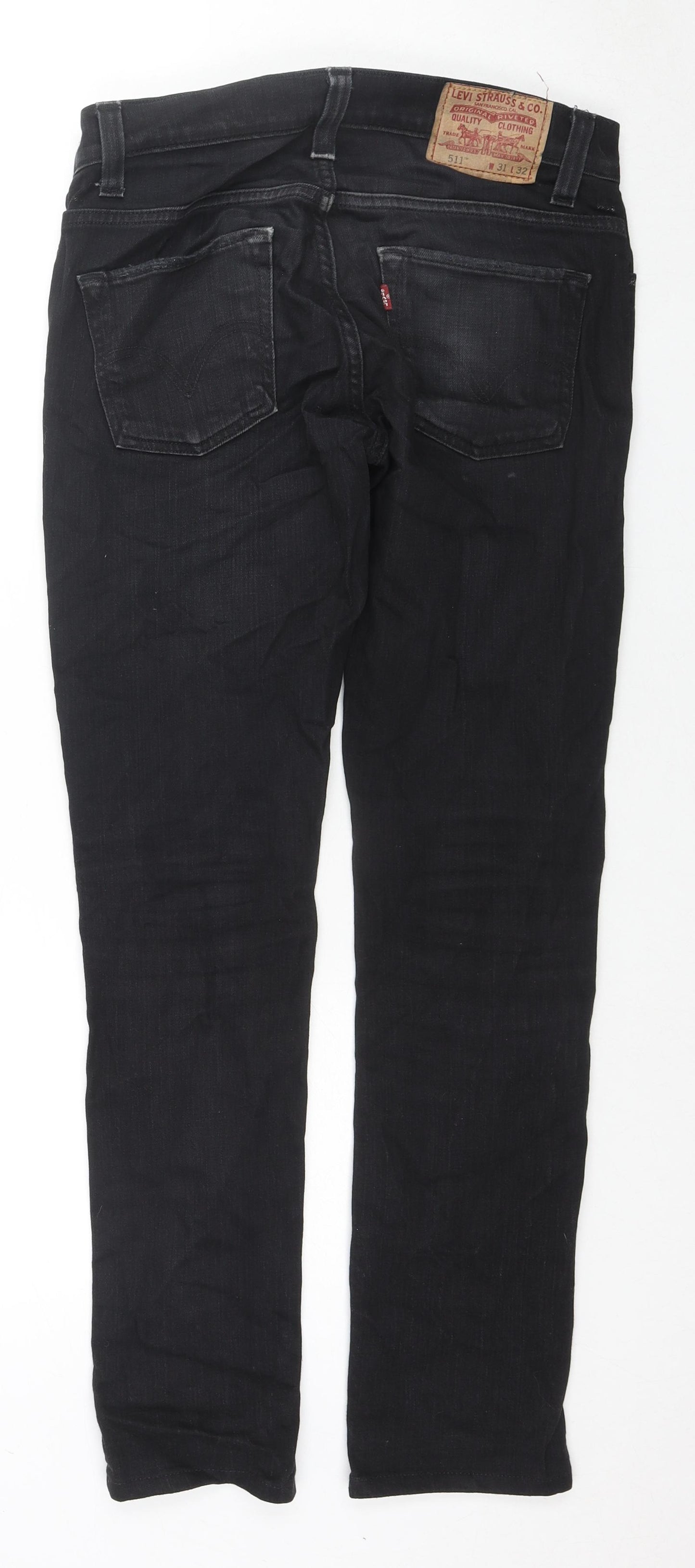 Levi's Mens Black Cotton Straight Jeans Size 31 in L32 in Regular Zip