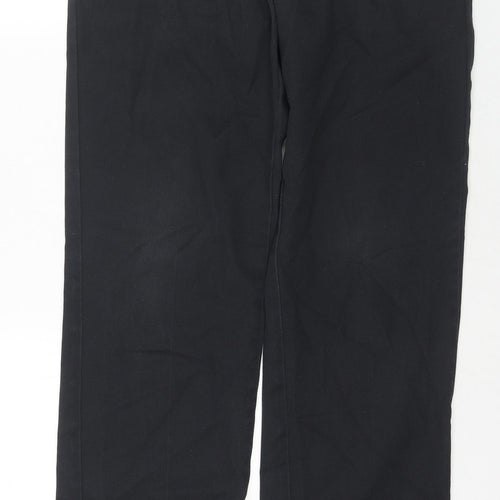 Dickies Mens Black Cotton Trousers Size 32 in L34 in Regular Zip