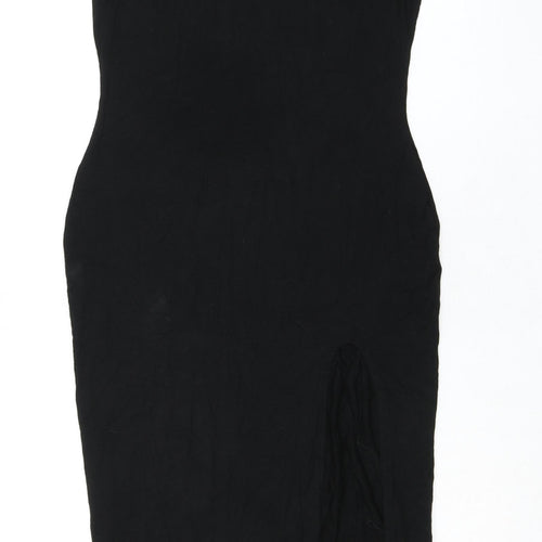 Nasty Gal Womens Black Viscose Pencil Dress Size 10 Round Neck Pullover