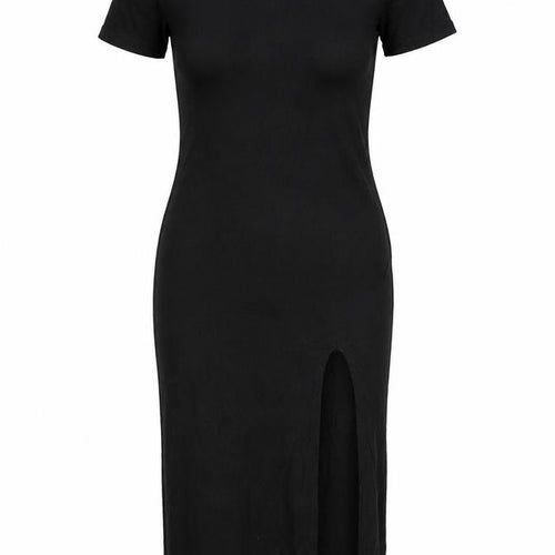 Nasty Gal Womens Black Viscose Pencil Dress Size 10 Round Neck Pullover