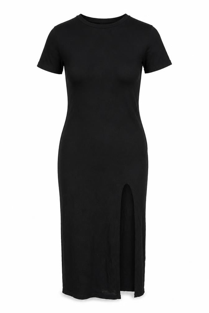 Nasty Gal Womens Black Viscose Pencil Dress Size 10 Round Neck Pullover