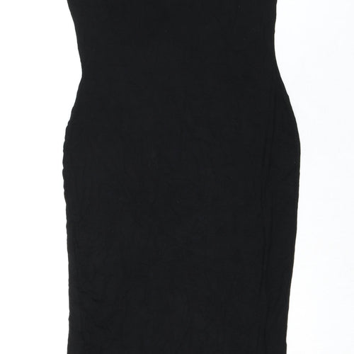 Nasty Gal Womens Black Viscose Pencil Dress Size 10 Round Neck Pullover