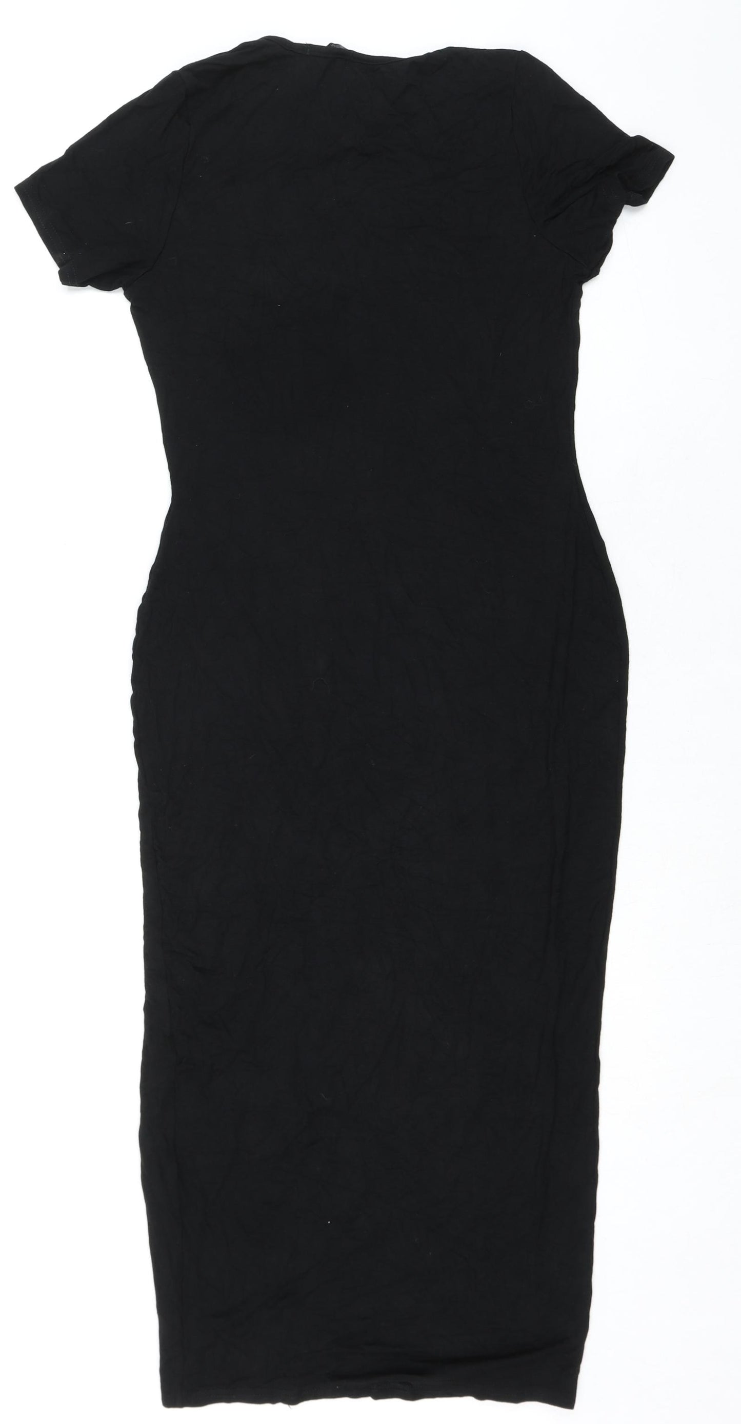 Nasty Gal Womens Black Viscose Pencil Dress Size 10 Round Neck Pullover