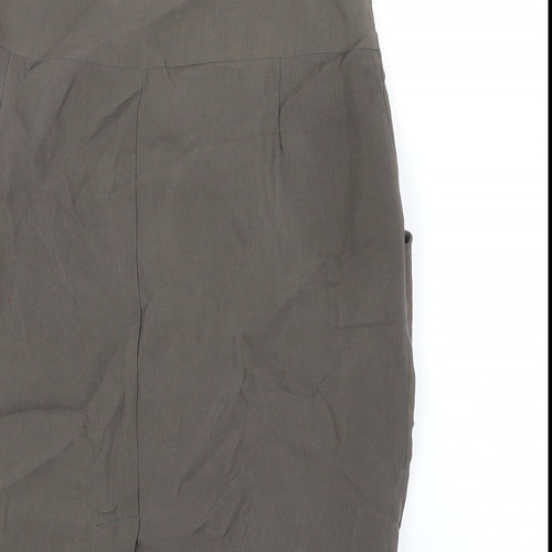 Reiss Womens Green Viscose A-Line Skirt Size 8 Zip - Pockets