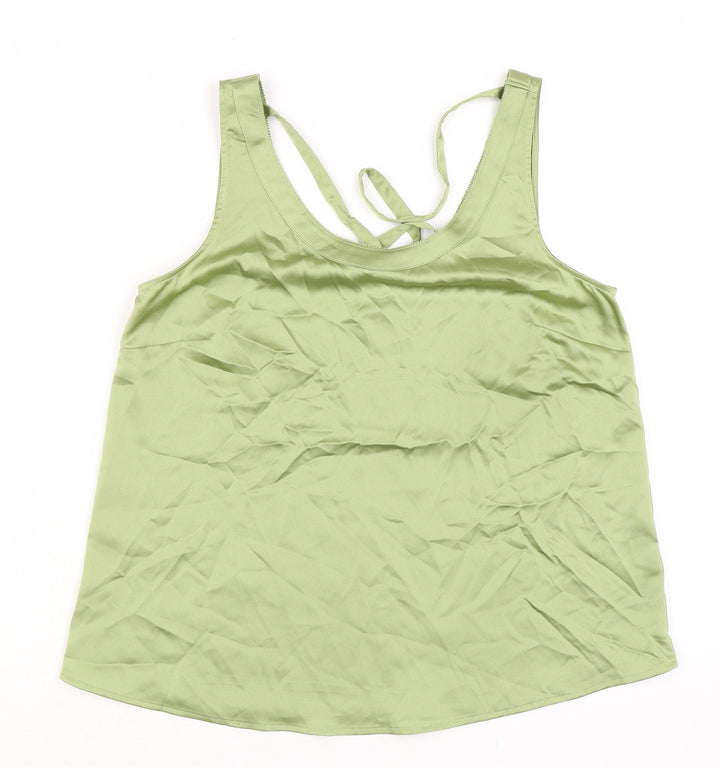 Marks and Spencer Womens Green Polyester Camisole Blouse Size 10 Round Neck