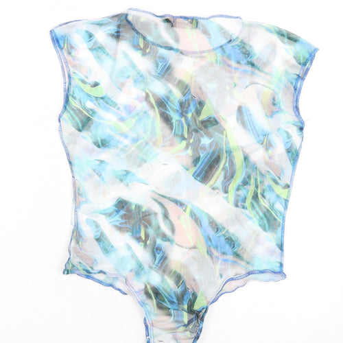 PRETTYLITTLETHING Womens Multicoloured Polyester Bodysuit One-Piece Size 16 Snap - Shear